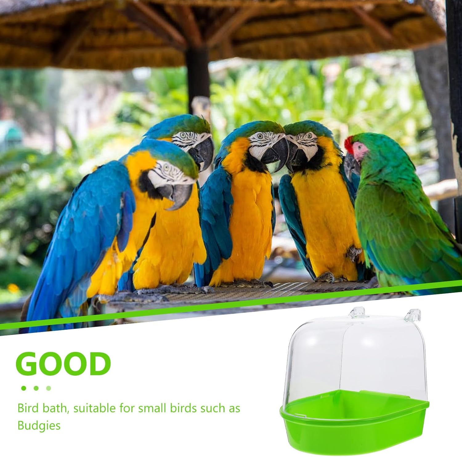 Detalle 1 de ULTECHNOVO Parrot Cage Bath for Budgies 🐦