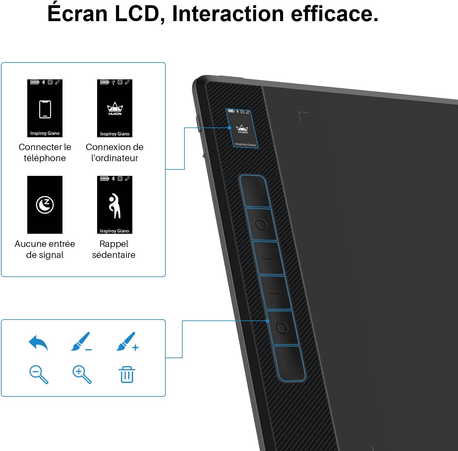 Detalle de HUION G930L tablette graphique 13,6