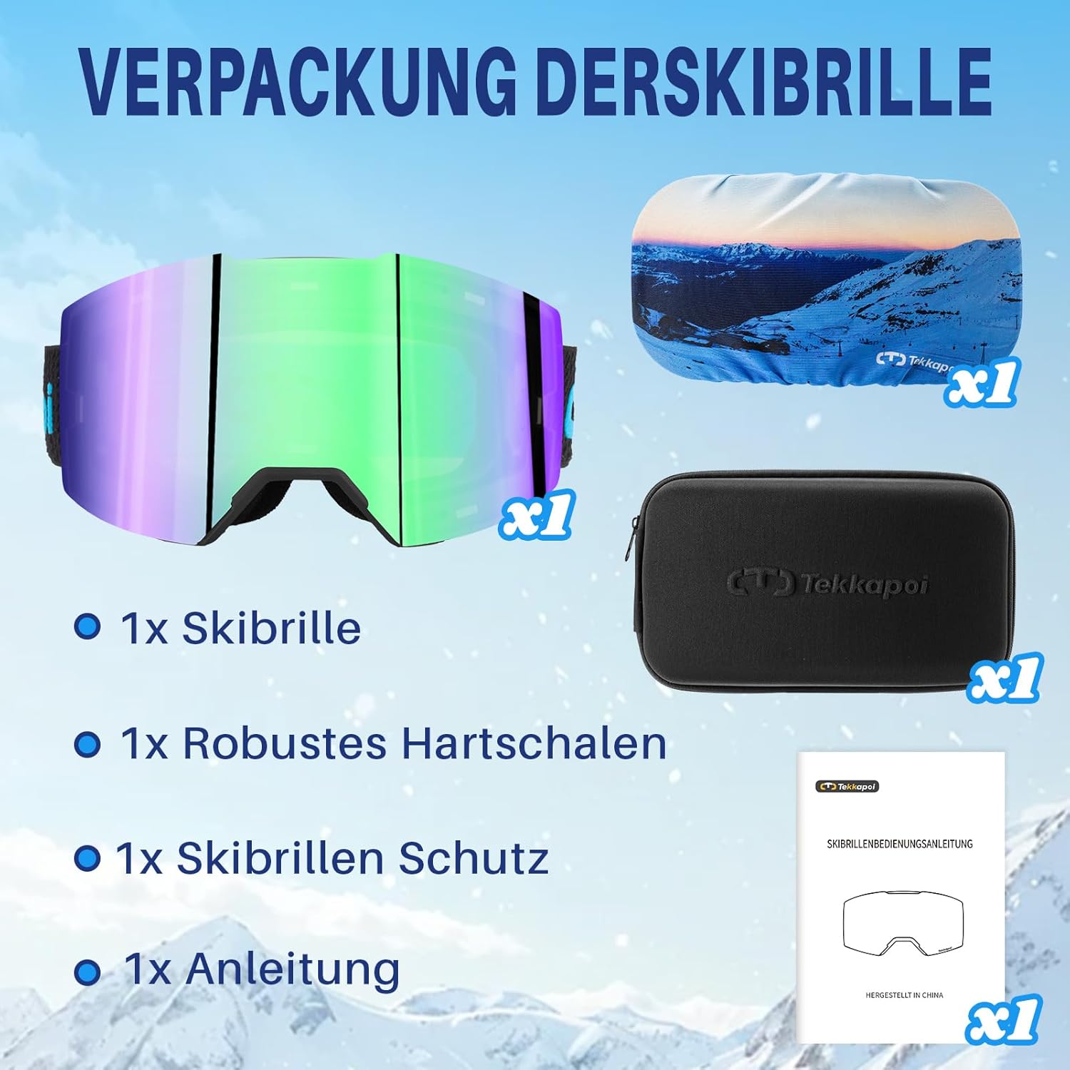 Thumbnail 6 de tekkapoi Skibrille FJ028B OTG Glaswechsel