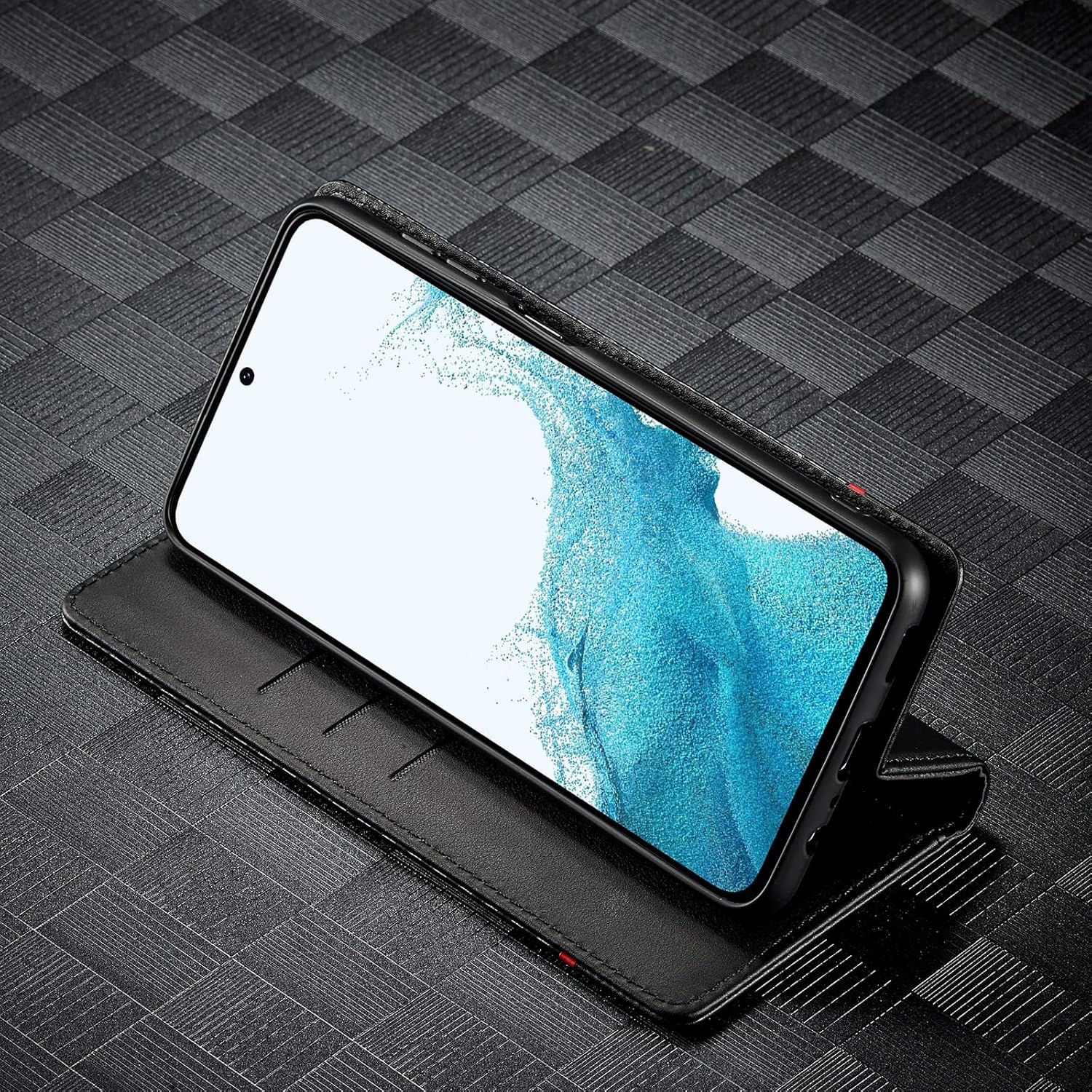 Detalle 2 de ZTOFERA Wallet Case for Samsung Galaxy A55 5G: Carbon Fibre Flip with Card Holder and Magnetic Closure