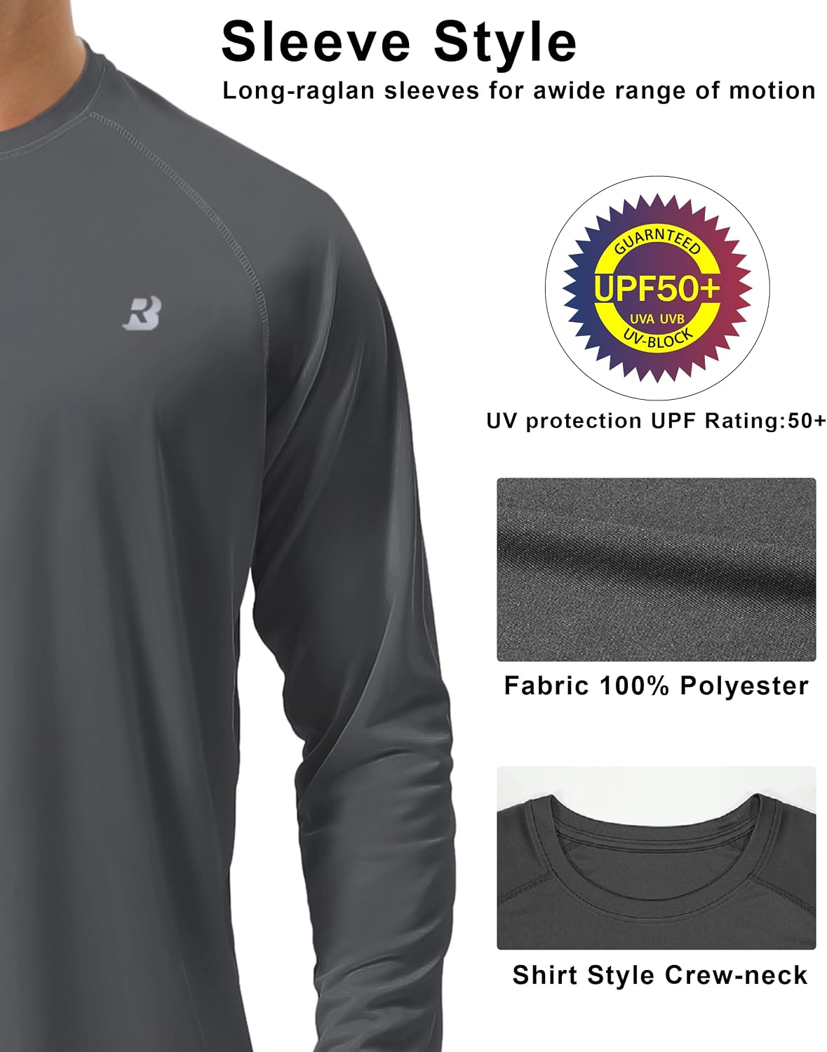 Detalle de Roadbox UPF 50+ Sun Protection Rash Guard Shirt