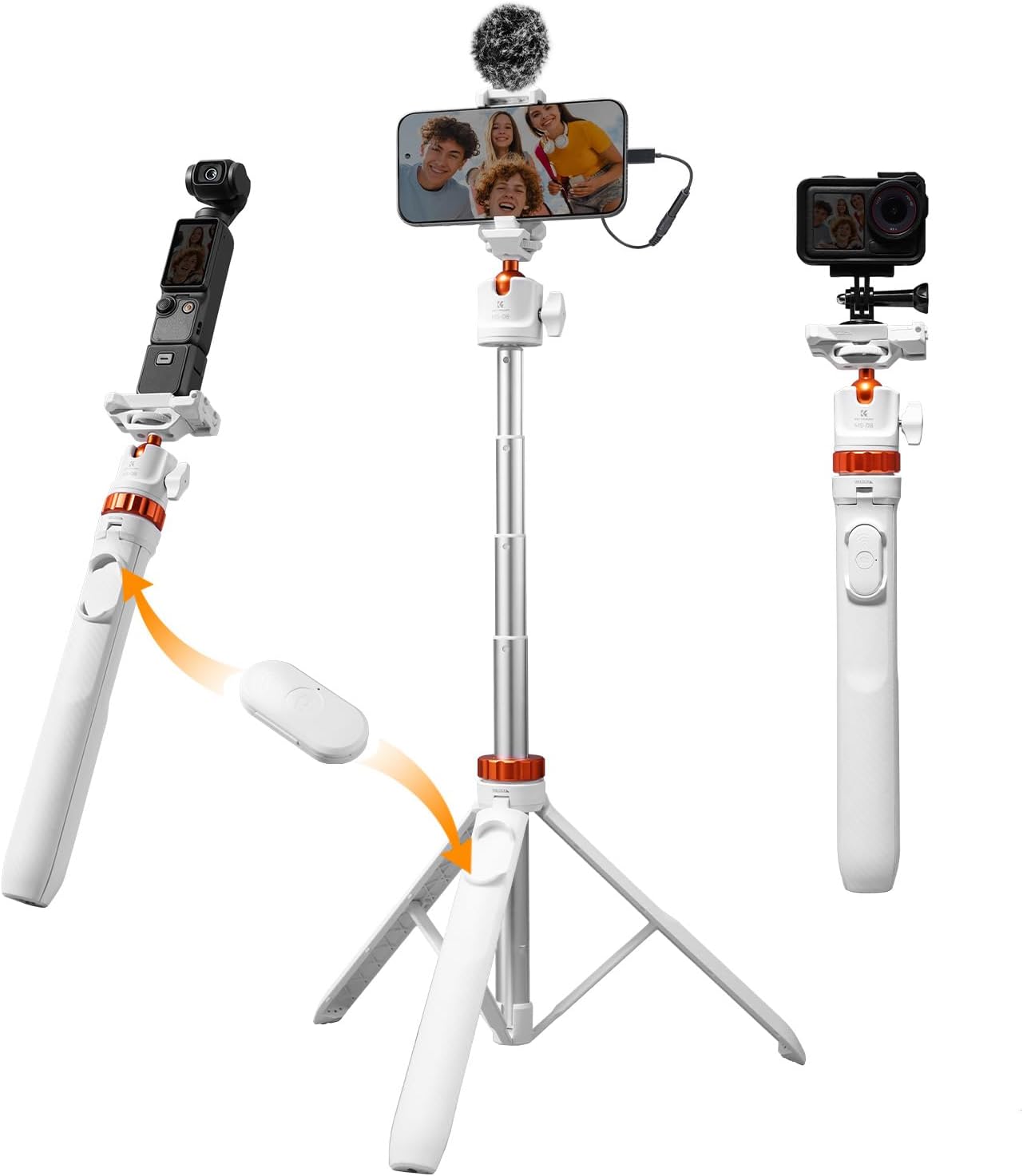 Detalle de K&F CONCEPT KF09.127S1 Selfie Stick Tripod with 360° Ball Head