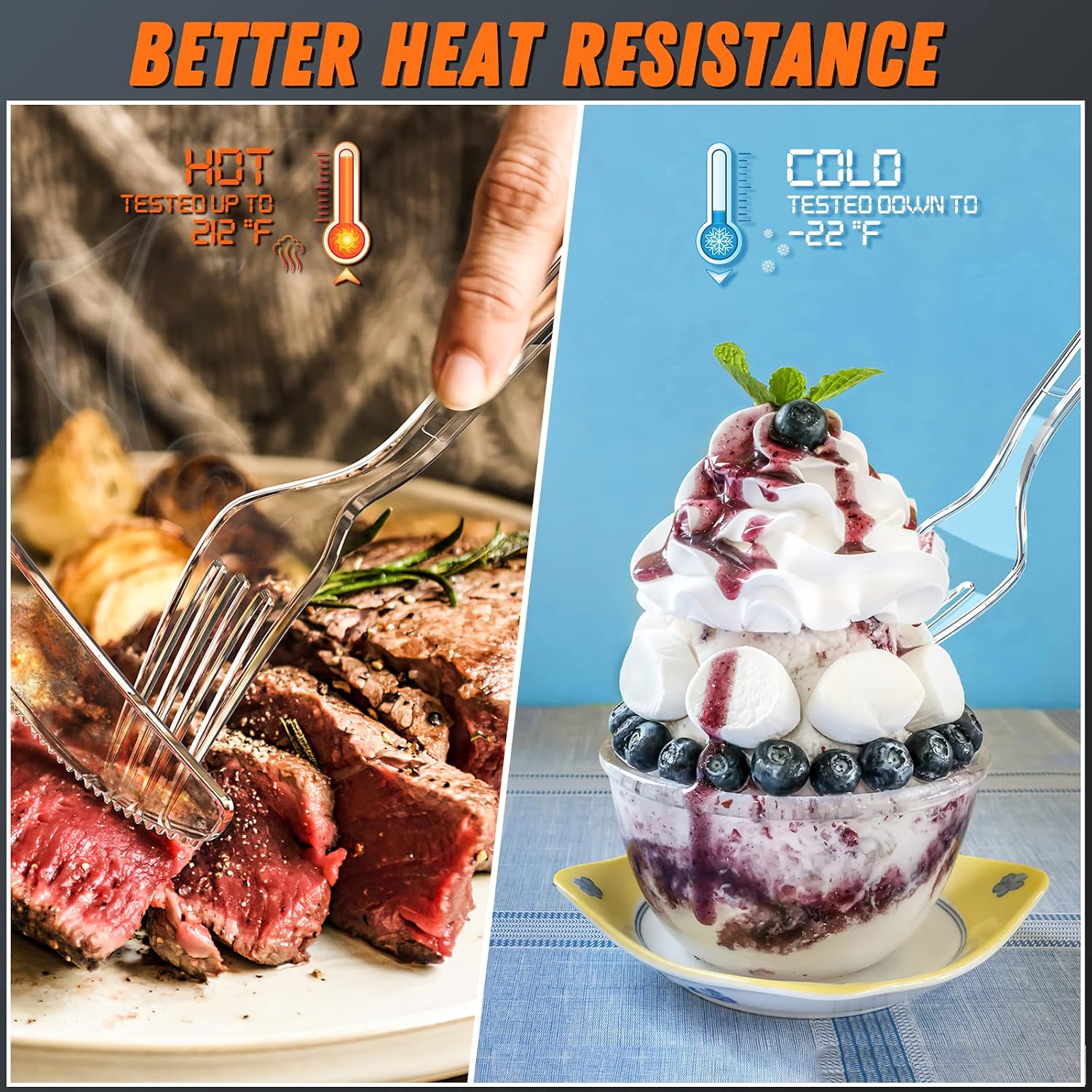 Detalle de 360pc Clear Plastic Forks, Heavy Duty 7.1" - BPA Free & Heat Resistant