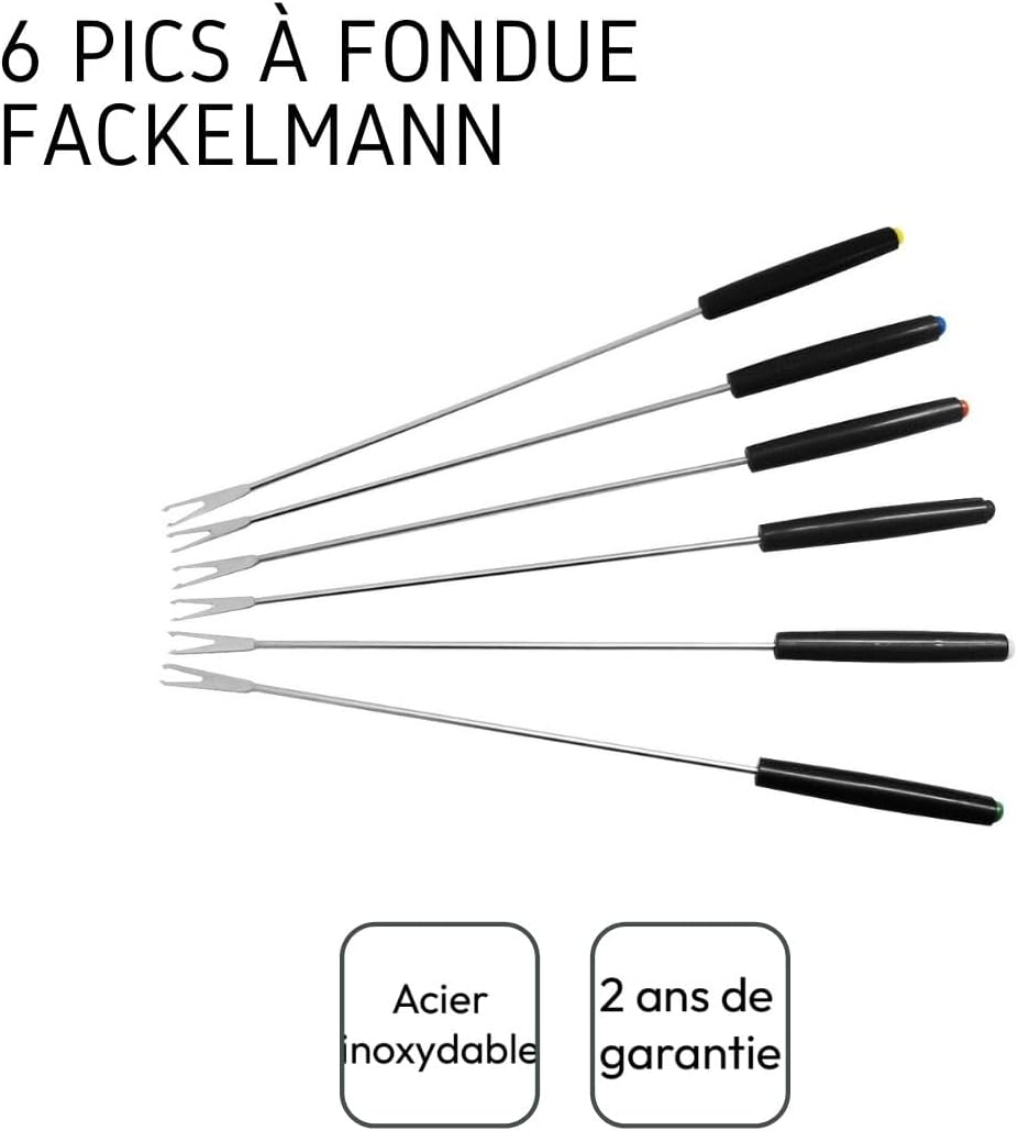 Thumbnail 3 de Fackelmann Fonduegabeln aus Edelstahl (6 Stück) – Fonduespieße mit farbigen Kunststoffgriffen