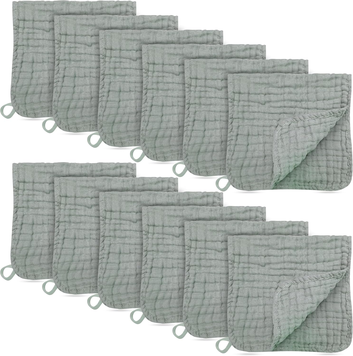 Detalle de BAMBOO QUEEN Muslin Burp Cloths, 20 x 10 Inches