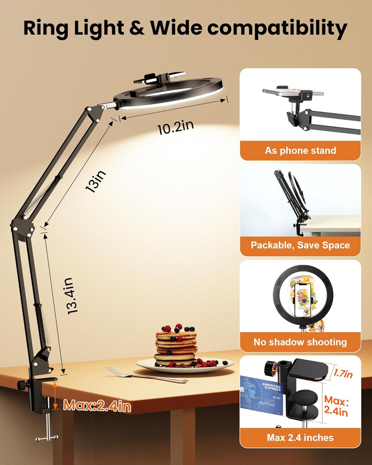 Thumbnail 5 de Upgrade Ring Light 10” Selfie Light for Desk