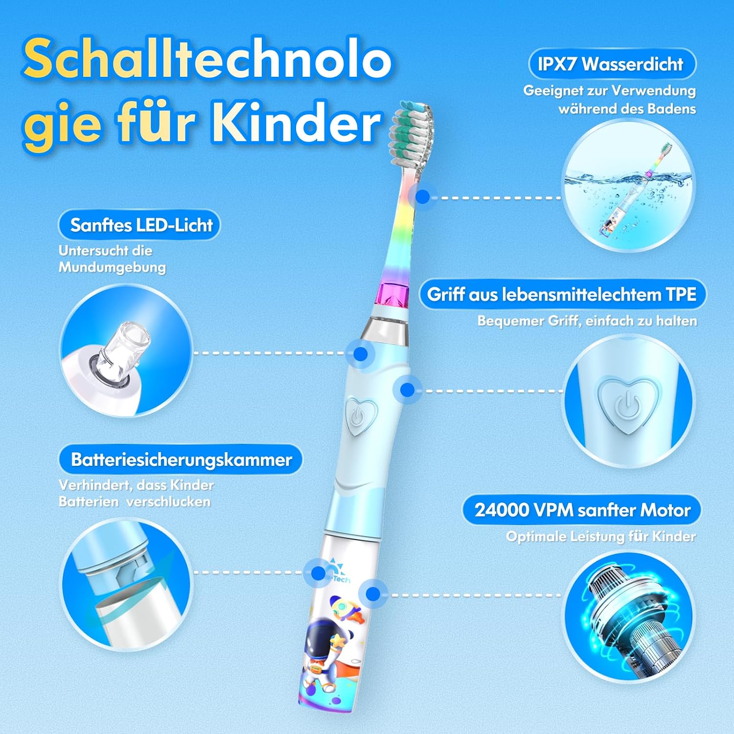 Detalle 2 de DADA-TECH Kinder-Zahnbürste mit LED Timer