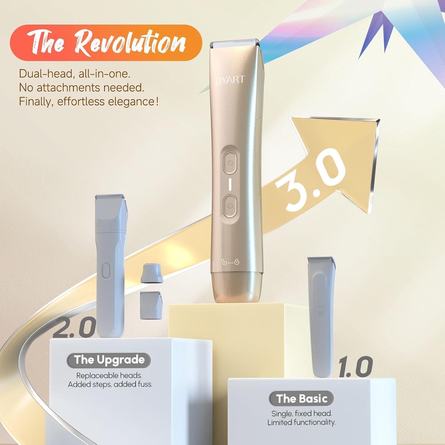Thumbnail 4 de BYART TC-029B 2-in-1 Bikini Trimmer, IPX7 Waterproof, Ceramic Blades