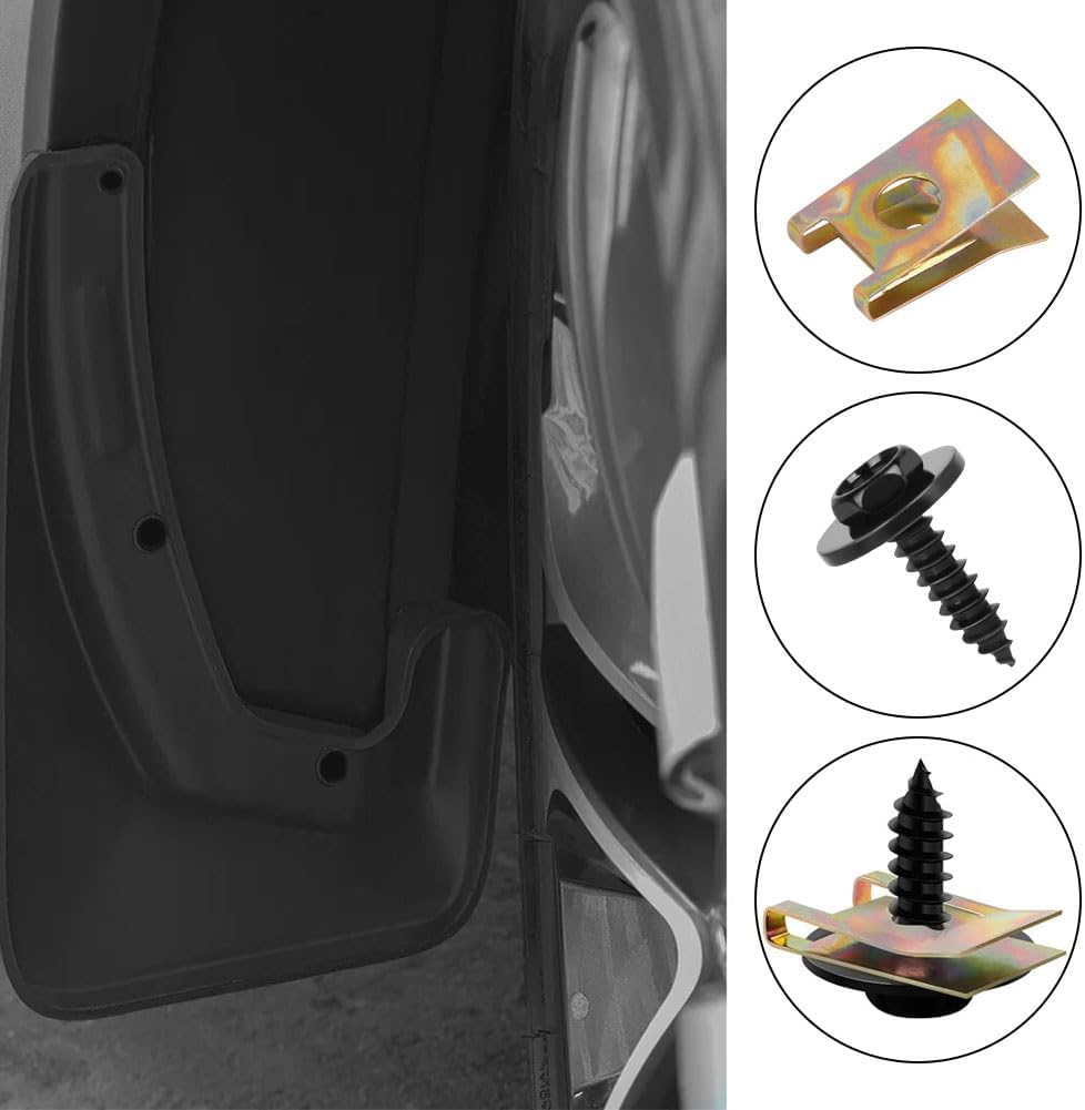 Detalle de Adiwo Rivetti per Auto a U – Set da 60 Pezzi in Metallo con Vite Autofilettante e Dadi a Testa Esagonale