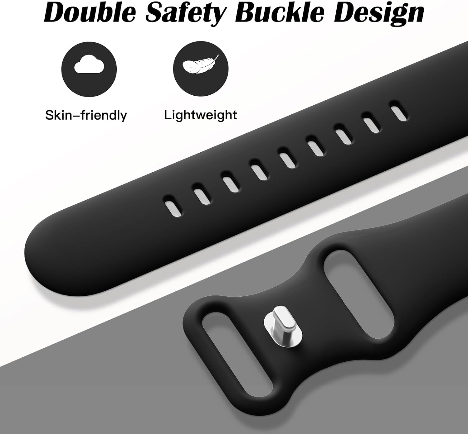 Detalle de Yoohoo 5-Pack Silicone Watch Strap for Apple Watch (soft sport replacement bands, multiple sizes)