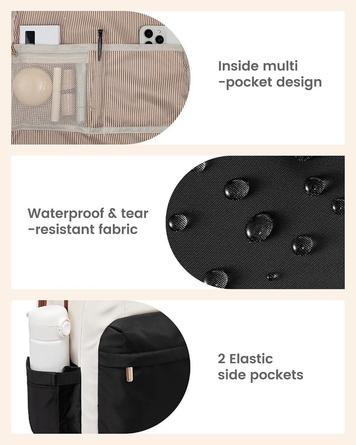 Thumbnail 3 de LOVEVOOK Rucksack Damen mit Laptopfach für 15,6 Zoll (44 x 32 x 18 cm, wasserdicht, USB) – ideal für Schule, Büro & Reise