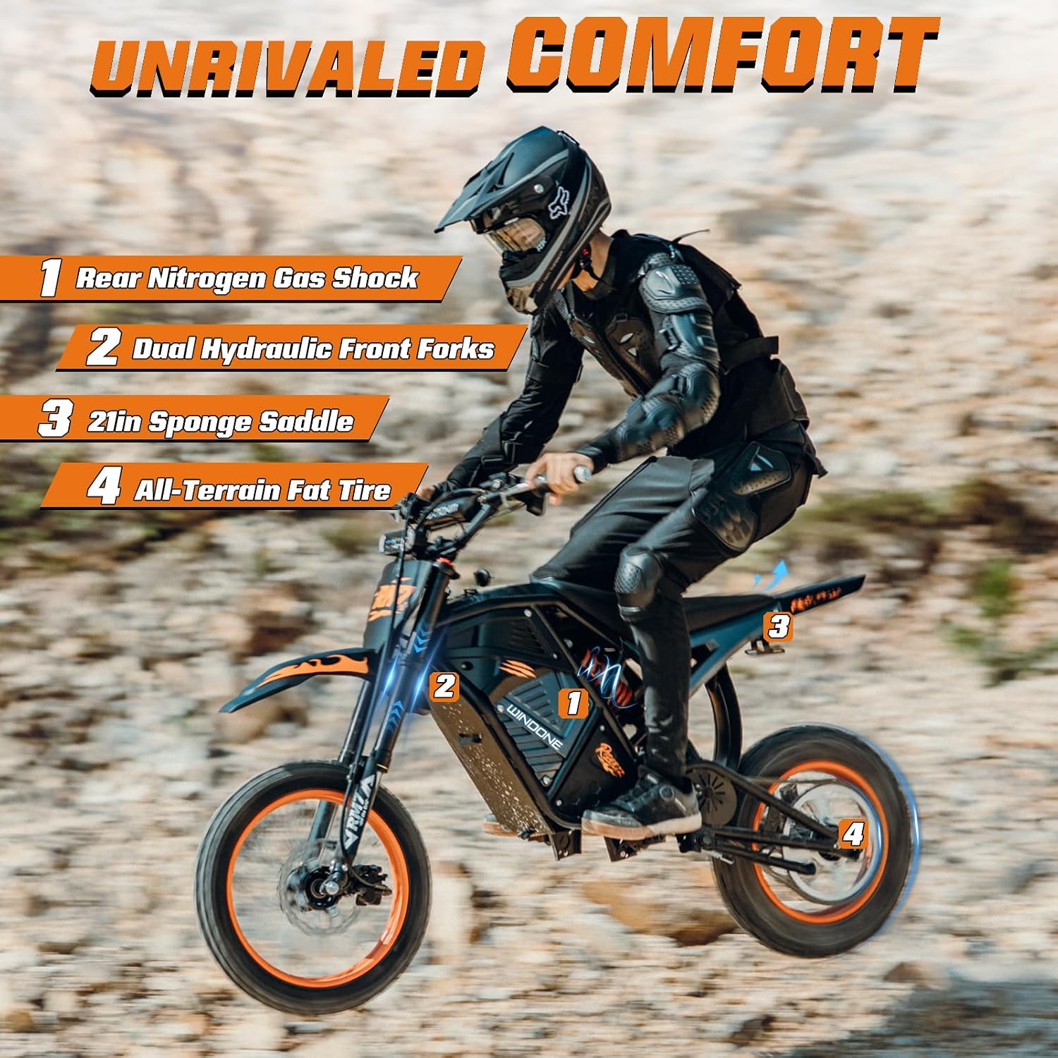 Detalle de Windone Electric Dirt Bike, 48V 22.5Ah