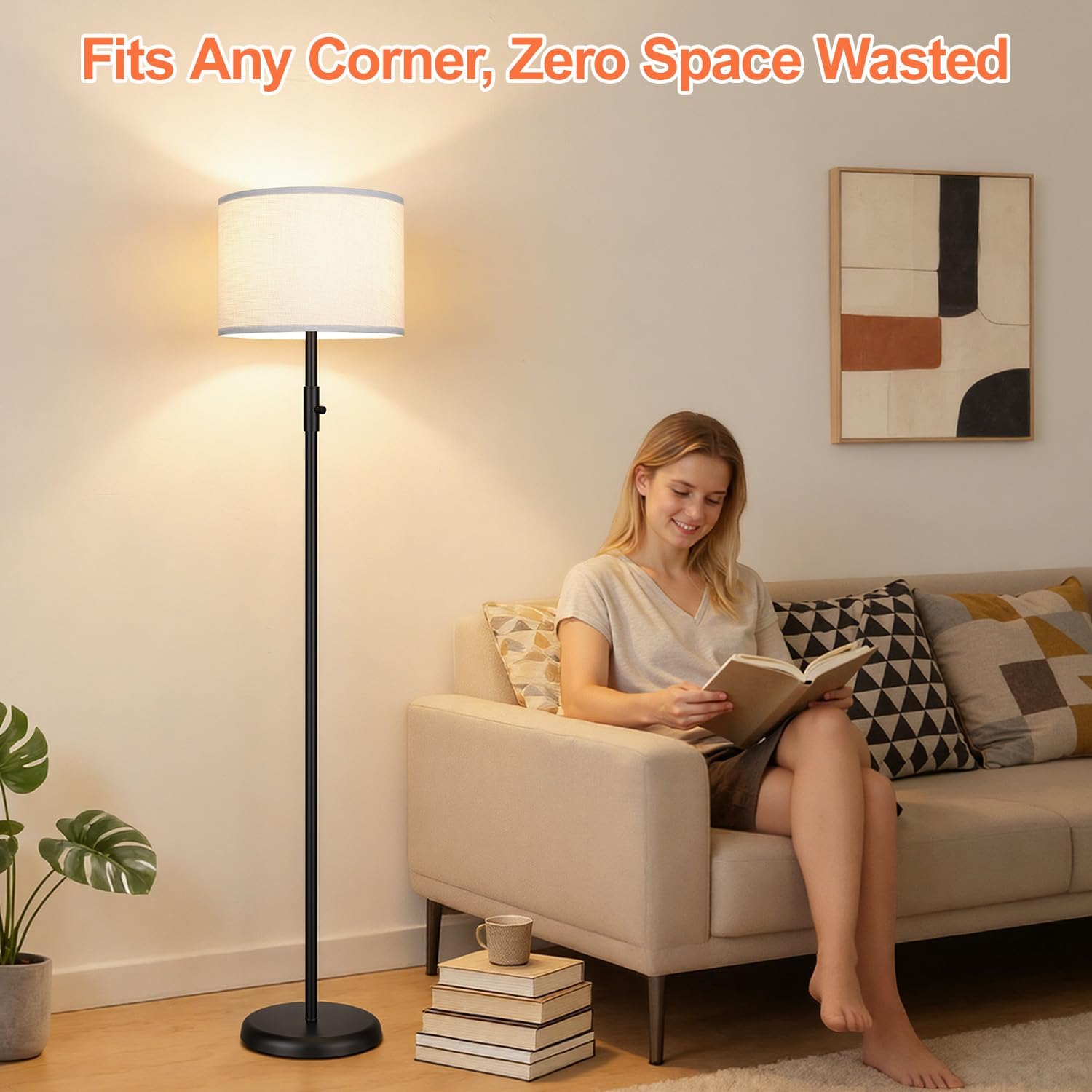 Thumbnail 6 de Dimmable Floor Lamp with White Shade
