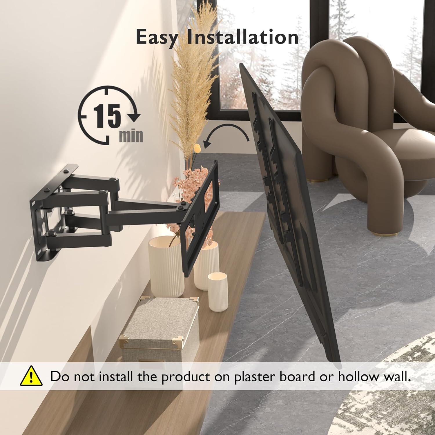 Thumbnail 6 de BONTEC Supporto TV da 23–70" inclinabile fino a 45 kg