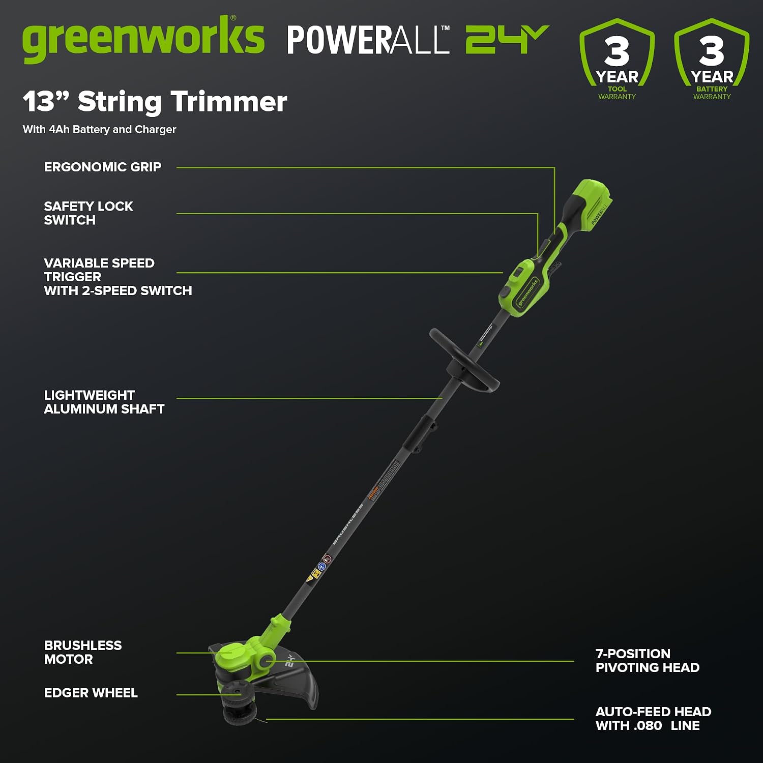 Thumbnail 1 de Greenworks 24V String Trimmer
