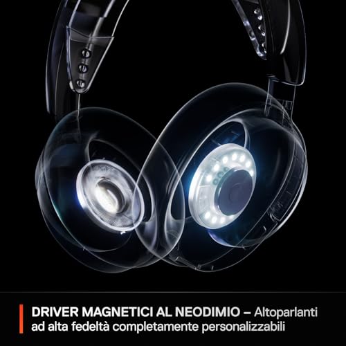 Detalle de SteelSeries Arctis Nova 3P: cuffie wireless multi‑piatto per giochi con controllo via app