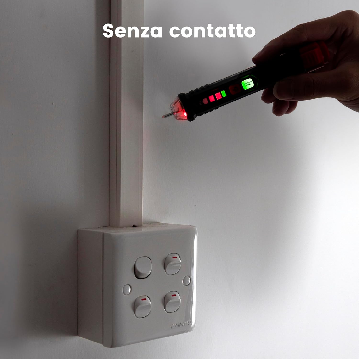 Thumbnail 6 de Tester di tensione KAIWEETS senza contatto (NCV) con doppia gamma AC 12V-1000V e allarme cicalino/luce, VT200
