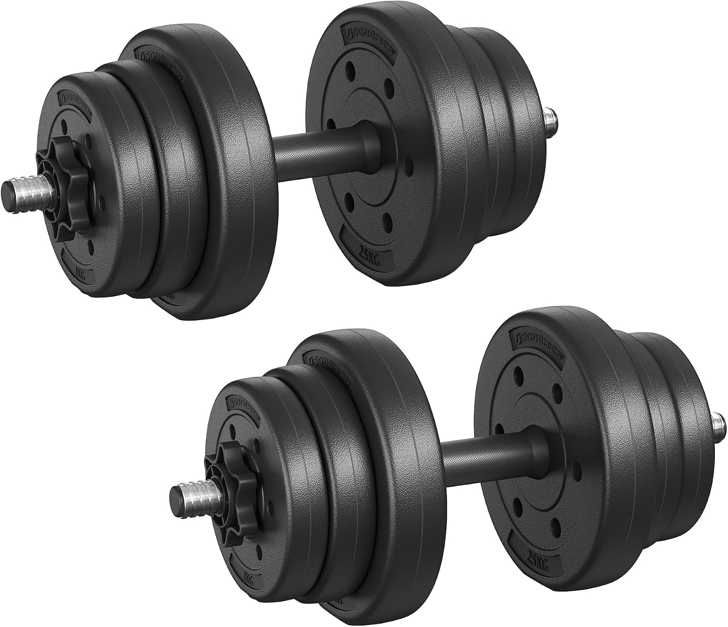 Thumbnail 6 de SONGMICS 2-in-1 Dumbbells Set: Adjustable Dumbbells with Extra Barbell Bar for Home Gyms