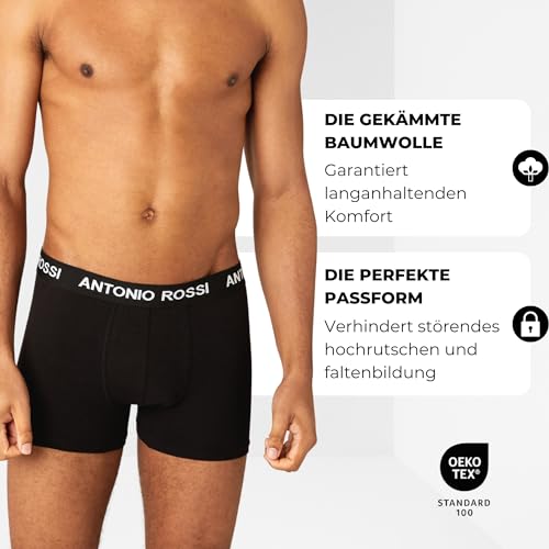 Detalle de AN T O N I O R O S S I 12er-Pack Boxershorts Herren – Baumwolle, Stretch-Bund