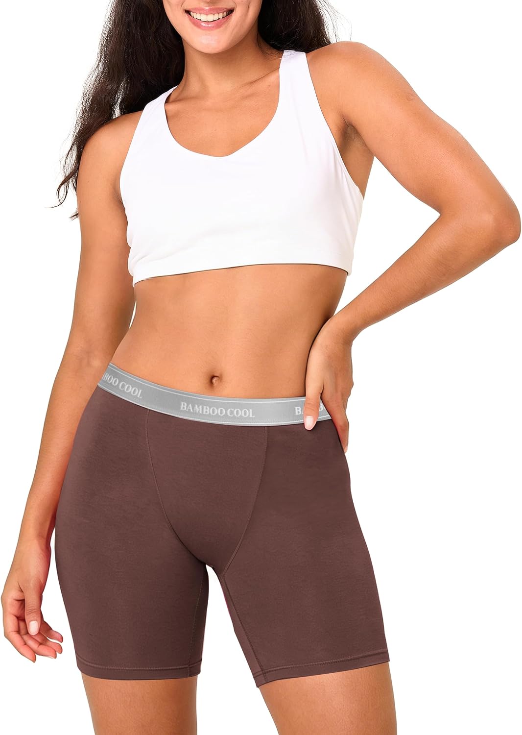 Detalle 2 de BAMBOO COOL Women's Boyshort Underwear, High-Waisted Bamboo Stretch 5-Pack