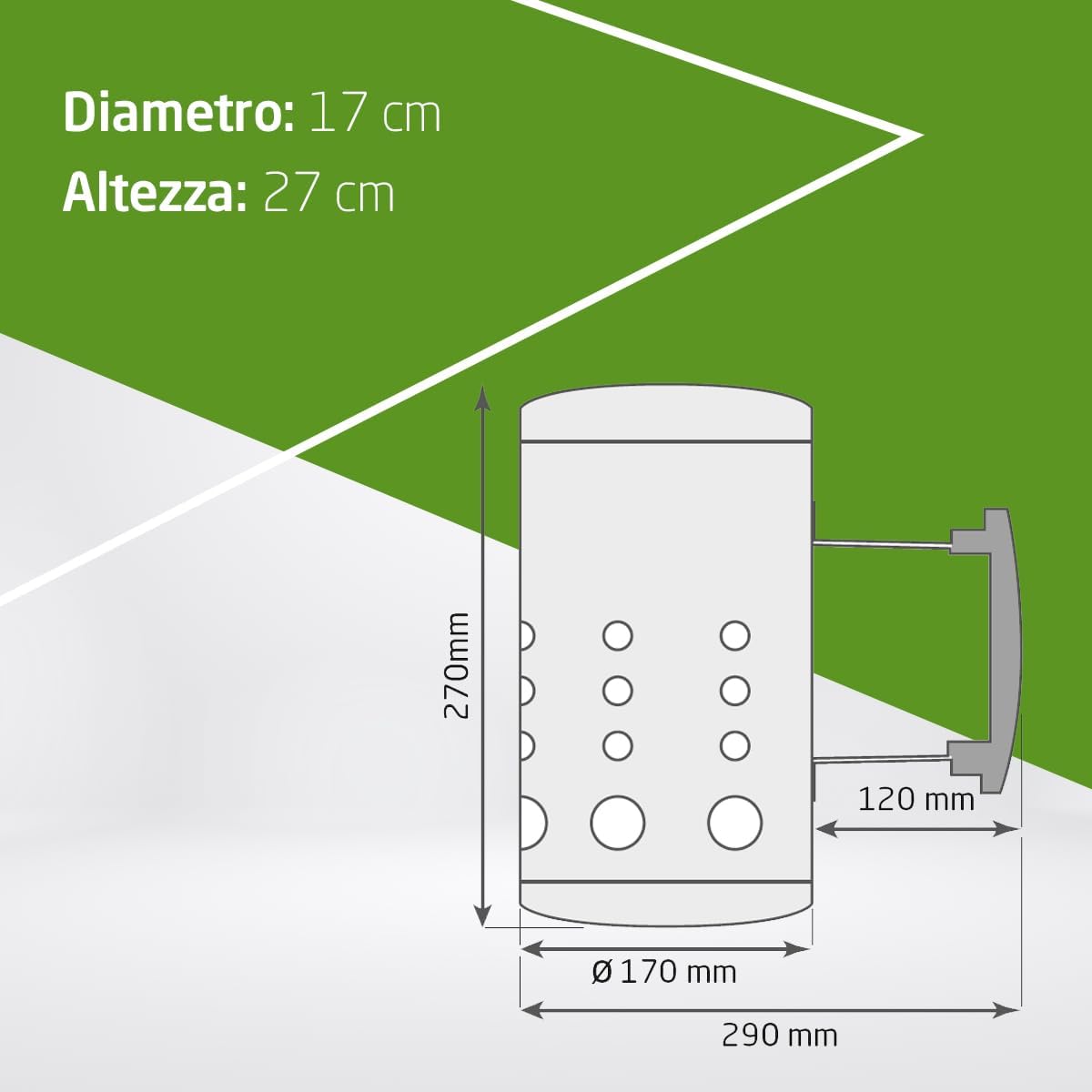 Thumbnail 5 de Amig Fireplus: Accenditore per carbone in acciaio zincato con impugnatura isolante