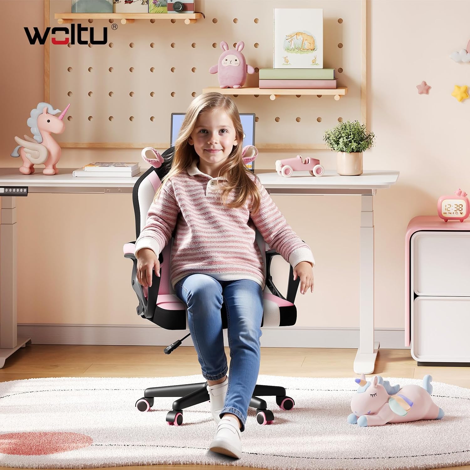 Detalle 2 de WOLTU Kinder Gaming Stuhl ergonomisch rosa