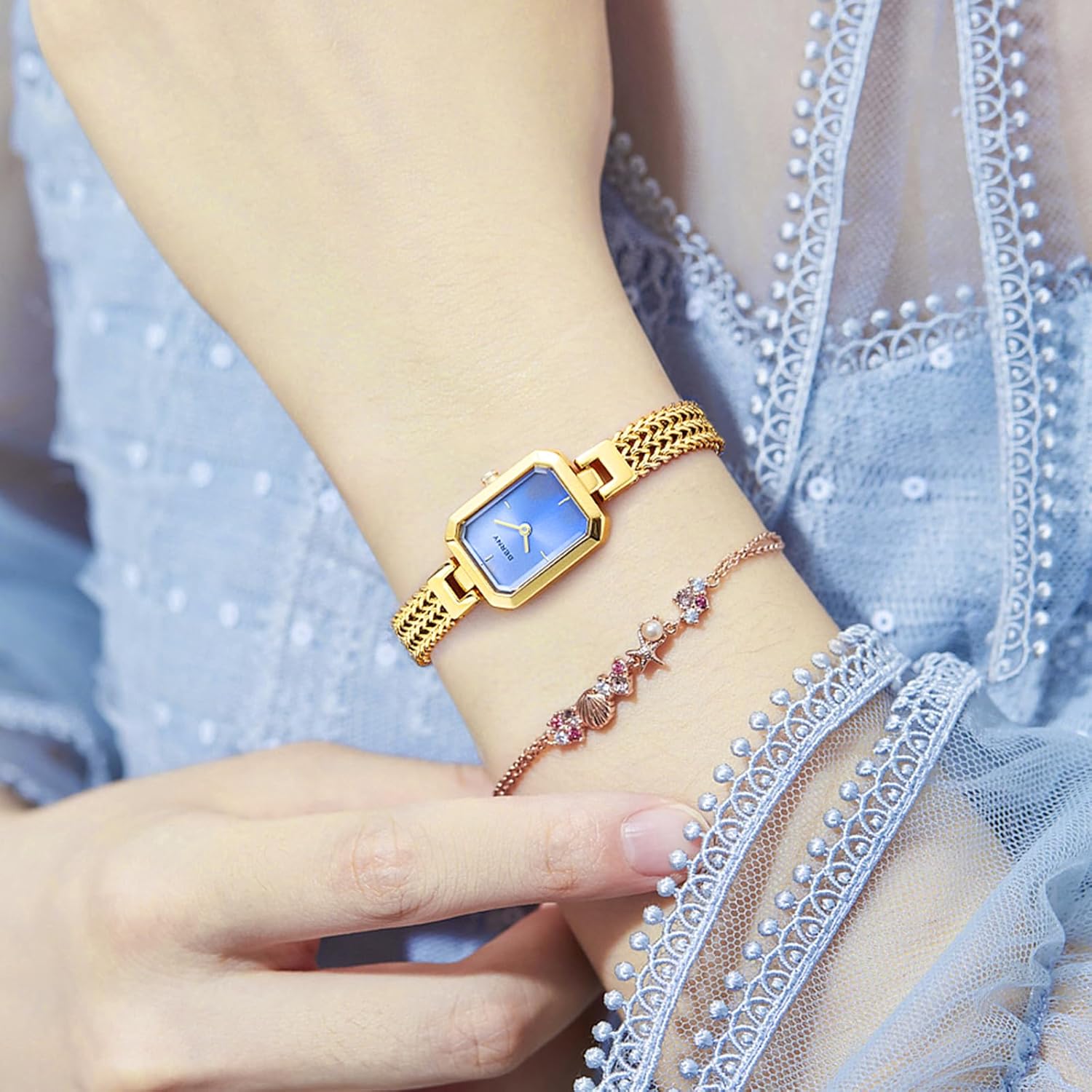 Thumbnail 4 de BERNY Damen Uhr Rechteck Mini Armbanduhr Quarzwerk – zeitloses, kompaktes Design