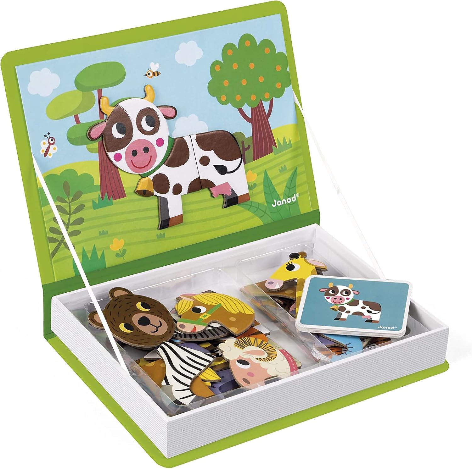 Detalle de Janod Magneti'Book Animaux – Jeu éducatif magnétique 30 pièces, livre cartonné FSC, dès 3 ans