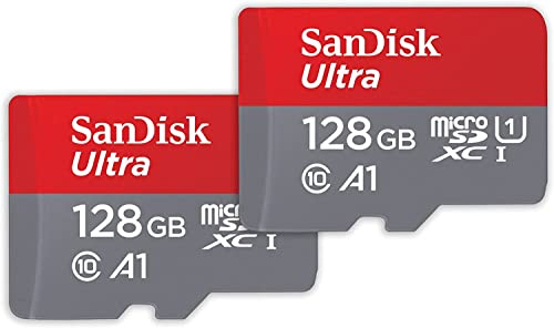 Detalle de SanDisk Ultra microSDXC UHS-I Speicherkarte 128 GB (2er-Pack) mit Adapter – ideal für Smartphones und Tablets