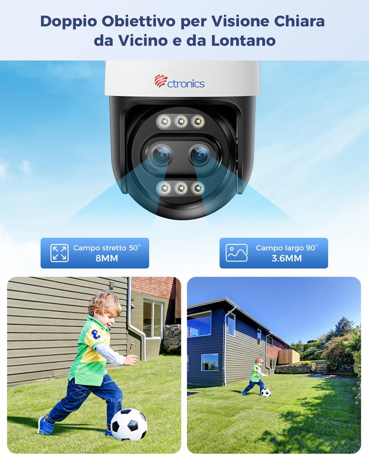 Detalle de Ctronics Telecamera Wi‑Fi esterna 10X Zoom 4K