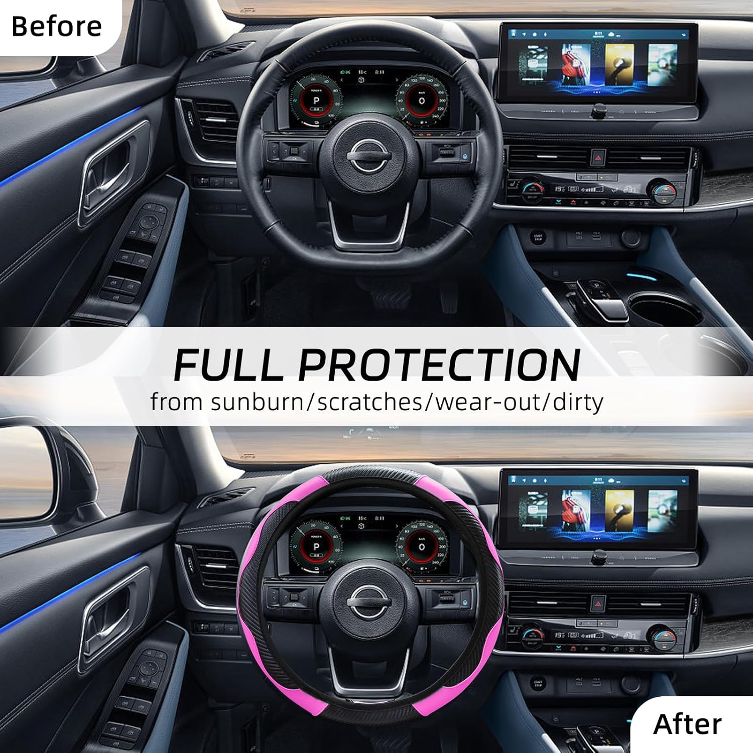 Thumbnail 4 de Elegant Pink Steering Wheel Cover