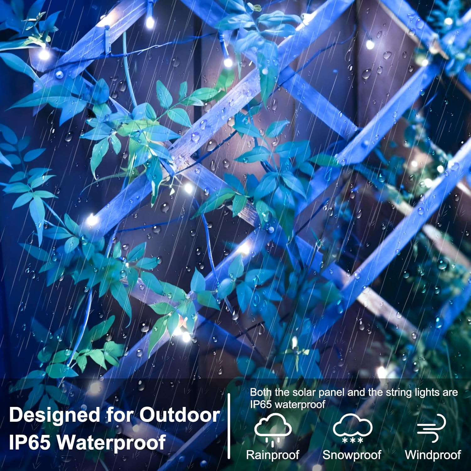 Thumbnail 6 de FFZZKJ Solar String Lights Outdoor Garden, 120 LED (12m) – Cold White, Waterproof, 8 Lighting Modes