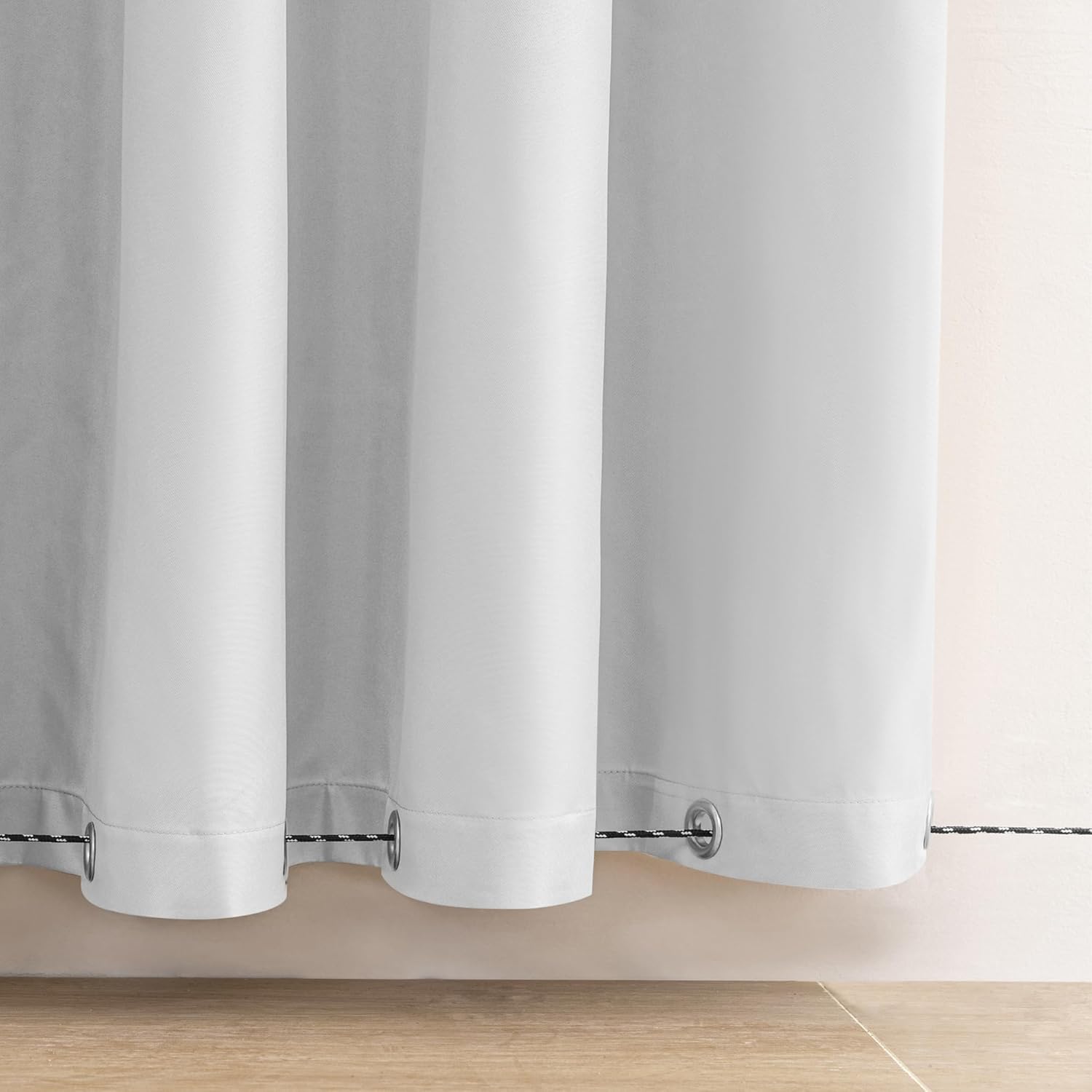Thumbnail 3 de Clothink Outdoor Vorhang Wetterfest mit Ösen – 255x132 cm, Grau-Weiß