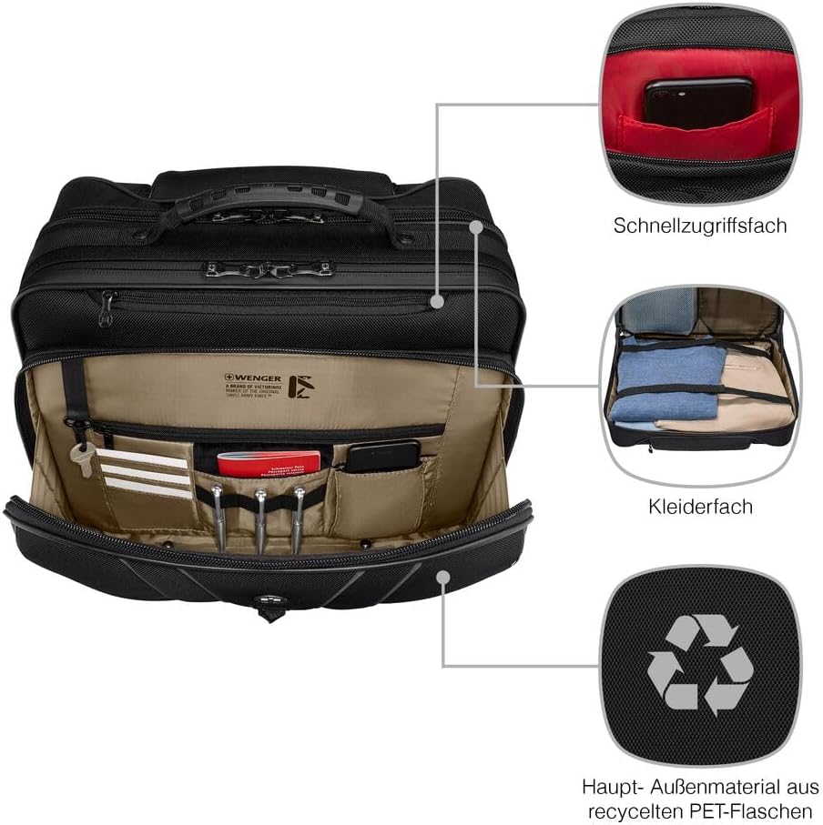 Thumbnail 4 de WENGER Legacy Laptop-Tasche mit Rollen – nachhaltige, gut organisierte Aktentasche für Büro und Reise