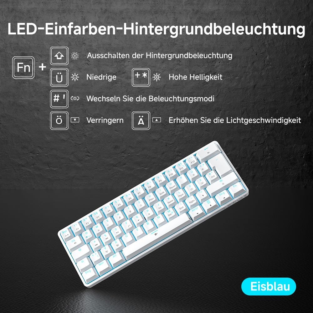 Thumbnail 3 de Dierya DK61SE-D Gaming Tastatur 60% mechanisch