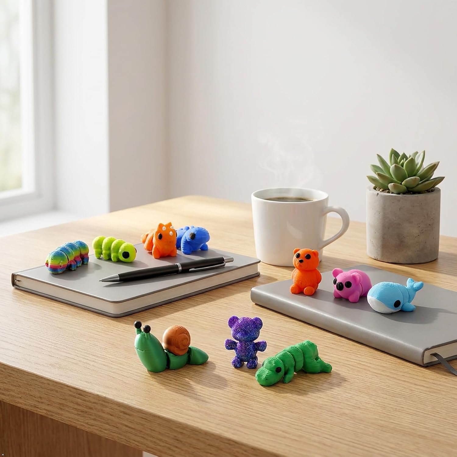 Thumbnail 3 de 120 Pcs Mini 3D Printed Animal Set: Articulated, Colorful Desk Companions