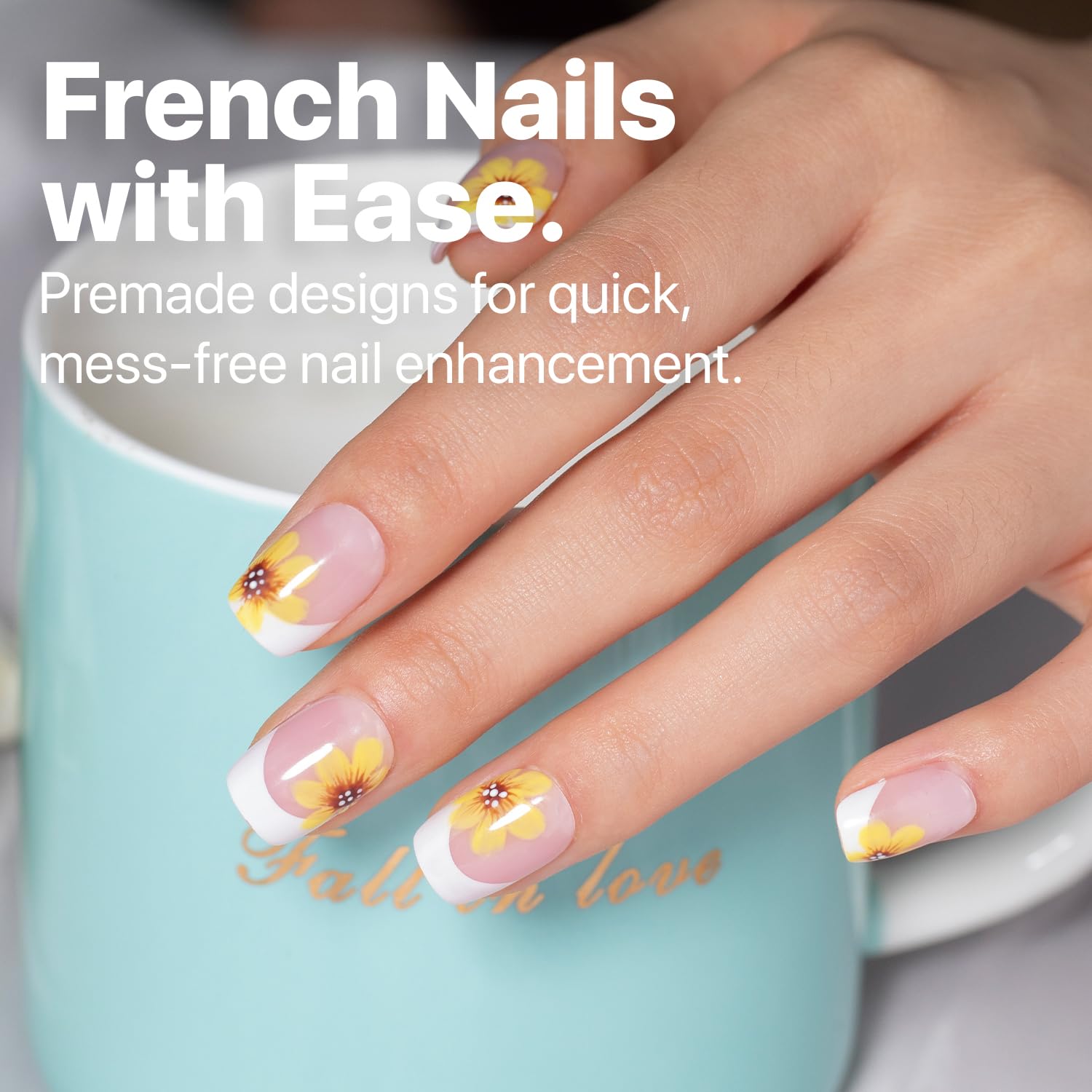Thumbnail 1 de SXC Cosmetics French Tip Press On Nails Pink Series (XS Square X-Pro Tips Starter Kit)