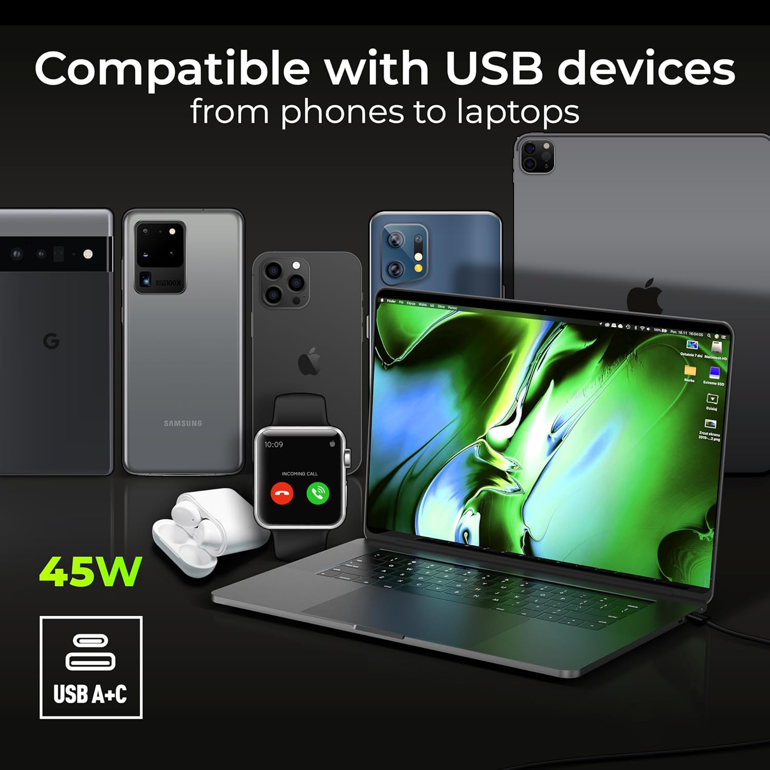 Thumbnail 2 de BG Electrical 45W Double Switched USB Wall Socket (822UAC45) – Nexus 800 Series
