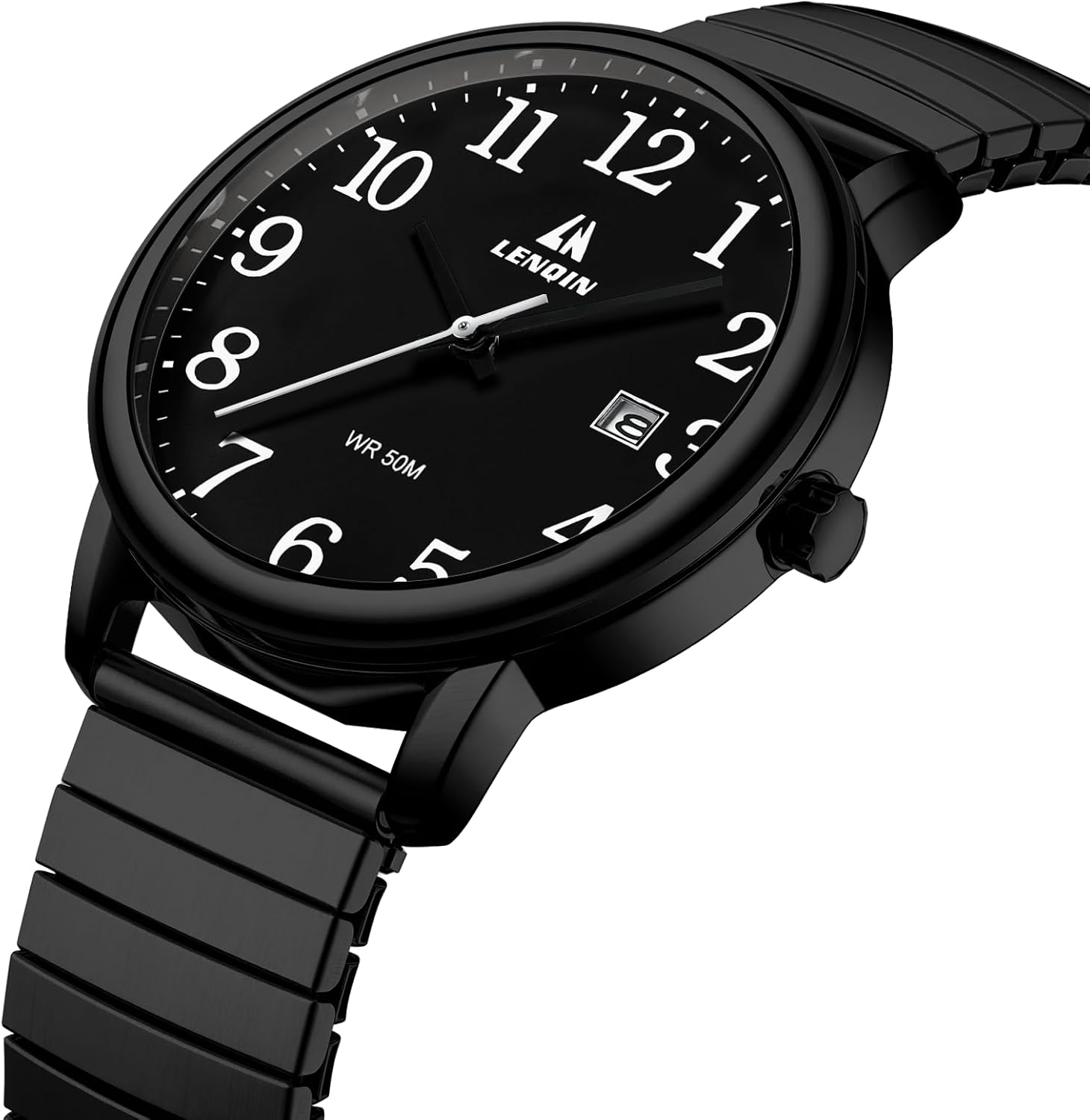 Thumbnail 2 de LN LENQIN Herren Analog-Quarzuhr 38 mm mit Datumsanzeige, 3 ATM wasserdicht
