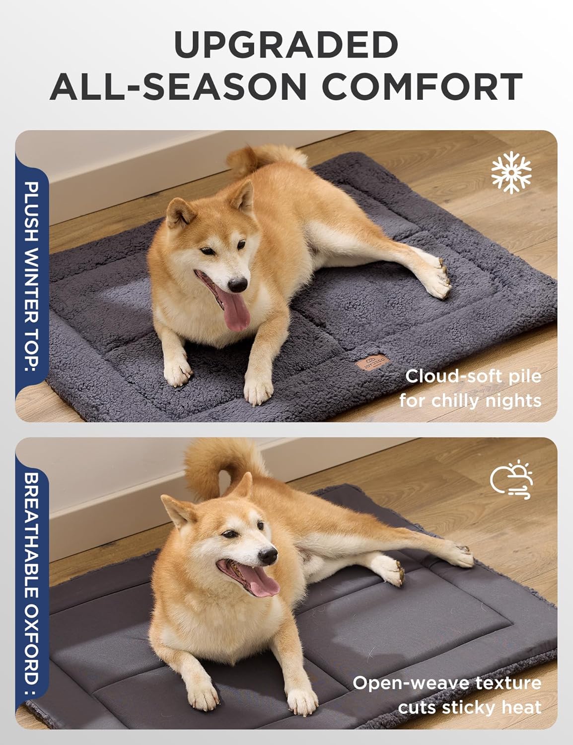 Thumbnail 3 de Joydeco Low-Profile Reversible Dog Mat Bed Pad (112x81cm) in Light Grey