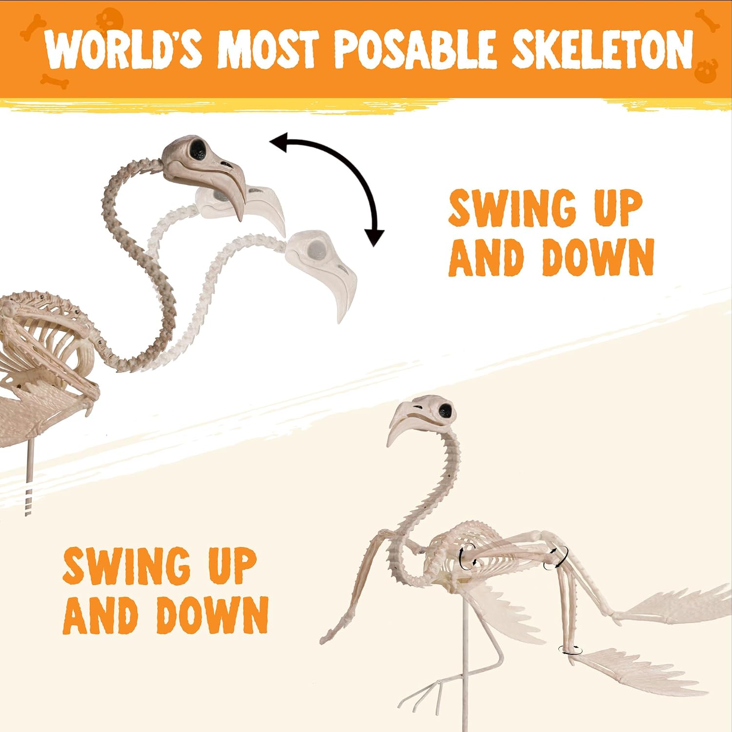 Detalle de JOYIN 16281 Flamingo Skeleton Halloween Decoration, 27.6-Inch Posable Plastic