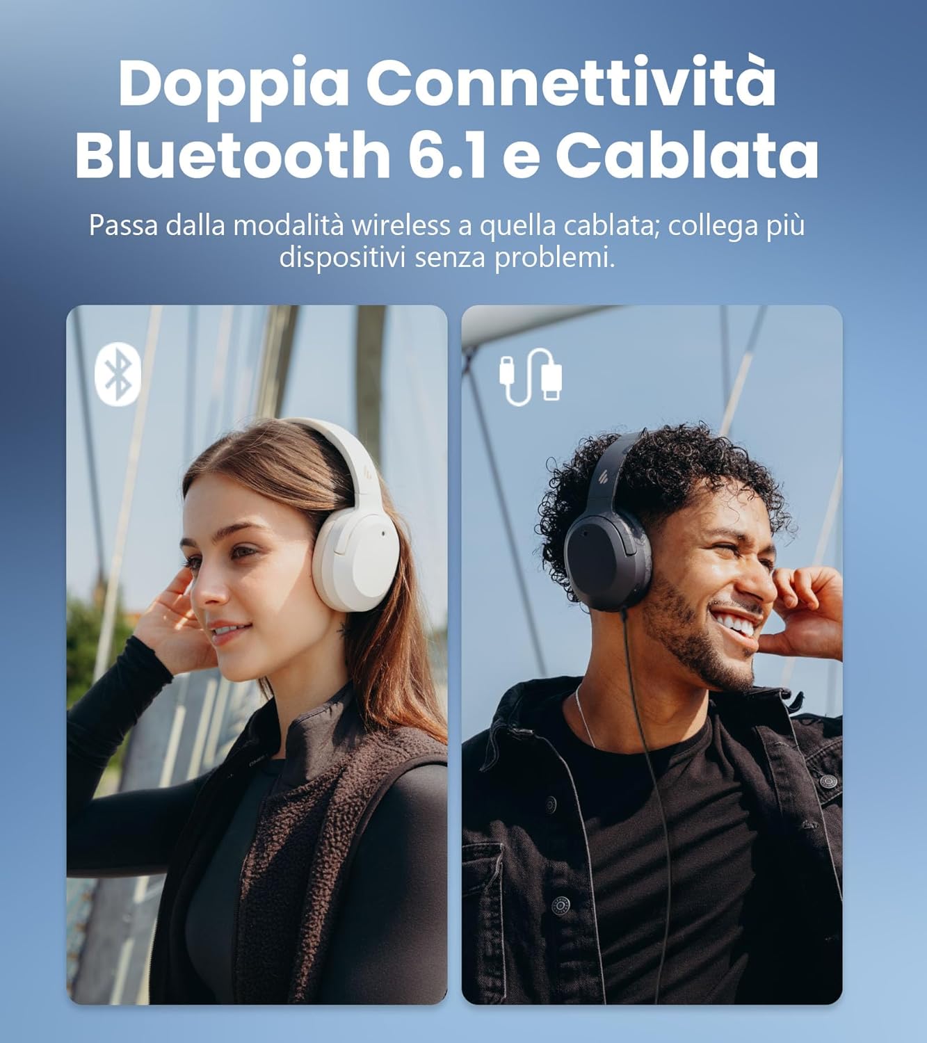 Thumbnail 3 de Edifier W820NB Plus Gen 2 Cuffie Wireless Over-Ear con ANC fino a -49 dB, LDAC e autonomia fino a 88 ore (Blu Navy)