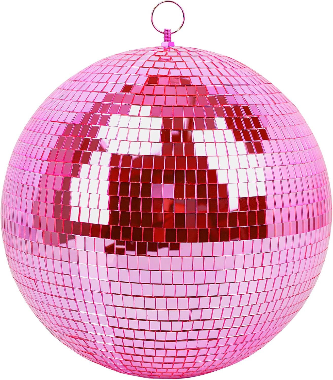 Detalle de Muscab 12-Inch Pink Disco Ball with Hanging Ring, 95% Glass Mirror