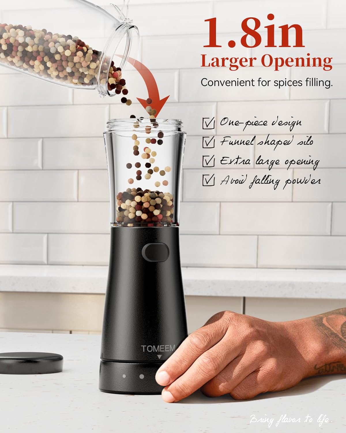 Detalle de Electric Salt and Pepper Grinder Set, 4.5 oz Capacity