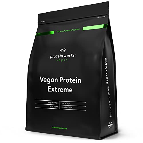 Detalle de Protein Works Vegana Extreme 🌱 1kg | Prótein Vegetal y Sabor Caramelo