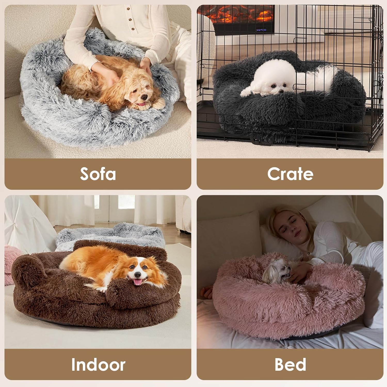 Detalle 1 de EHEYCIGA Donut Dog Bed, 20-Inch