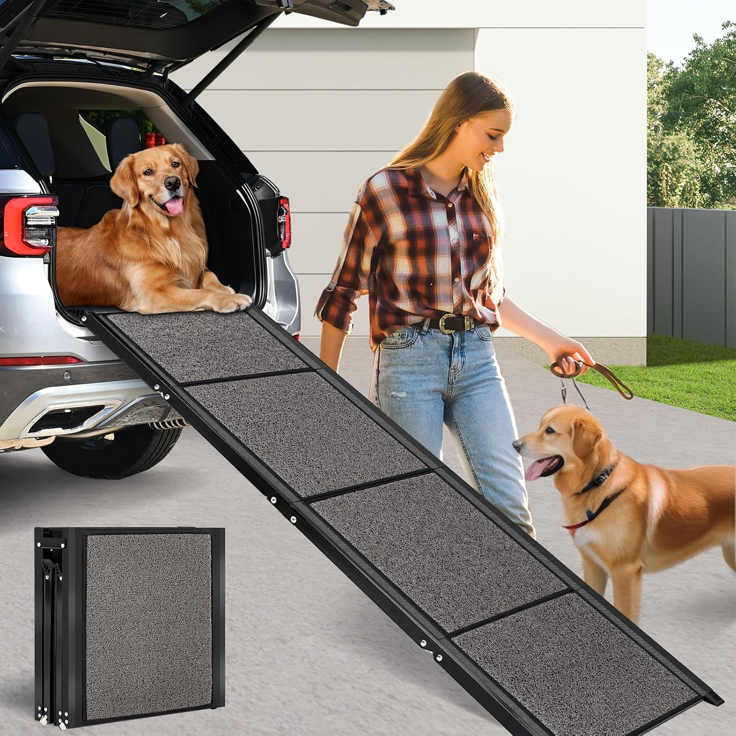 Detalle de Longest 180cm & Widest 50cm Folding Dog Car Ramp for Large Dogs