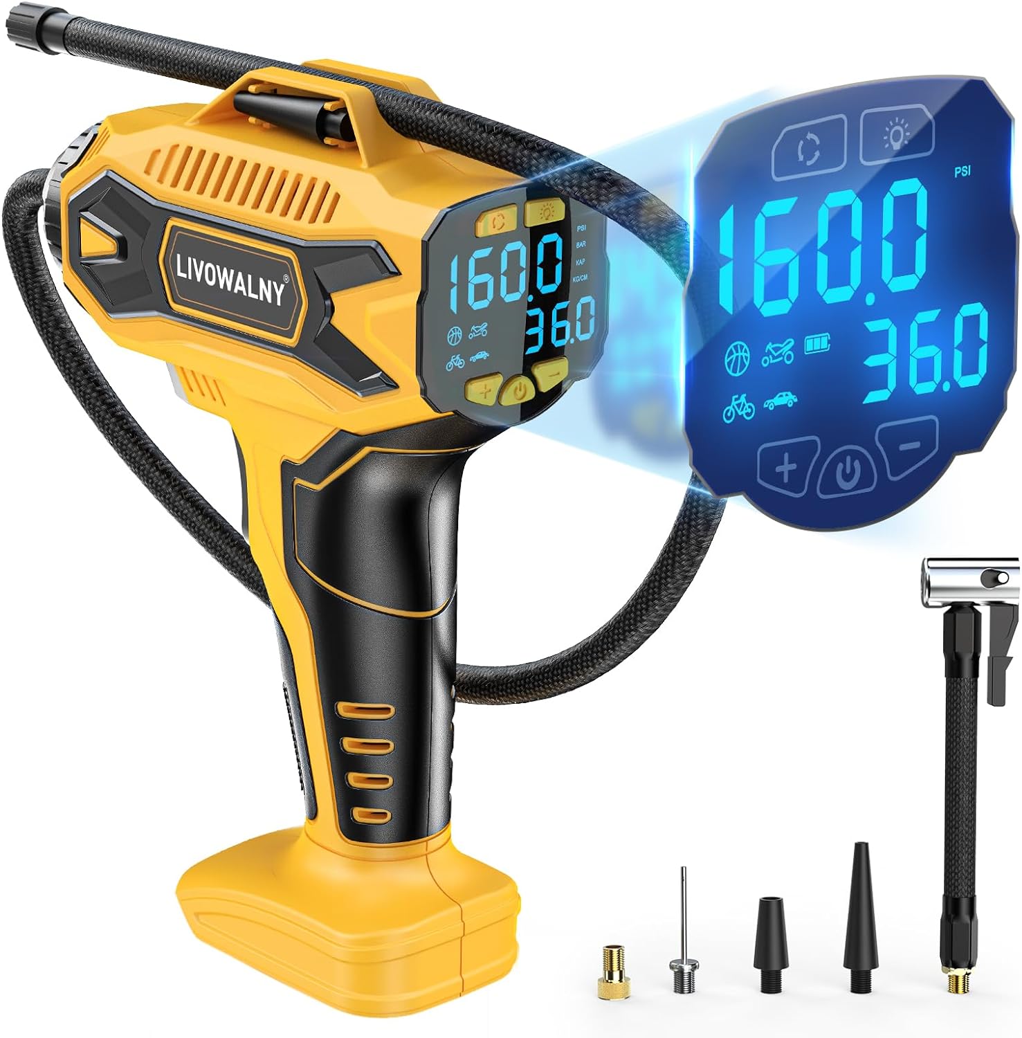 Detalle de LIVOWALNY 160PSI Cordless Tire Inflator