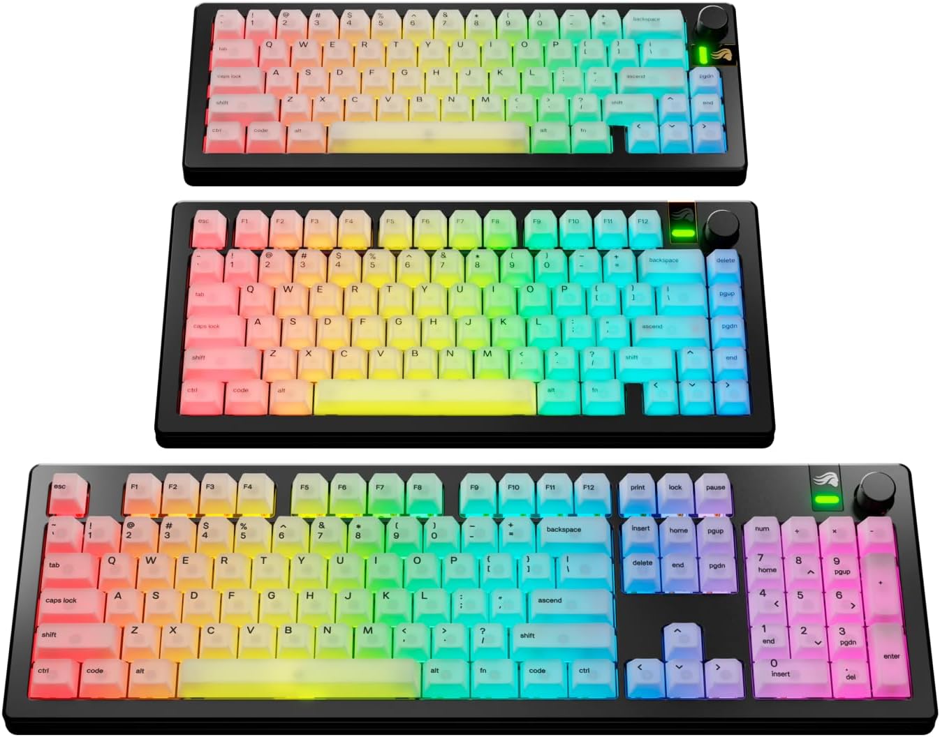 Detalle de Glorious Polychroma RGB Keycaps, Cherry Profile, Polycarbonate, US QWERTY