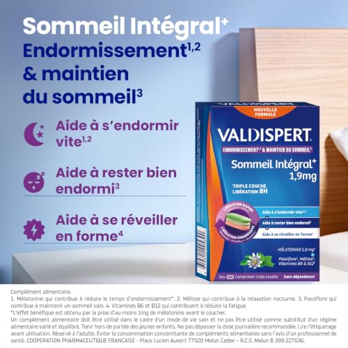 Detalle de VALDISPERT Sommeil intégral - Mélatonine Extra Fort 1,9 mg - 30 nuits
